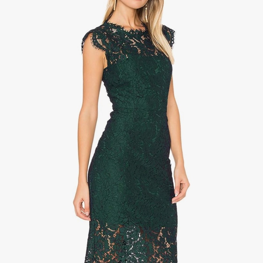 Dark green wedding guest dress